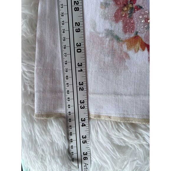 Guess Boot Mid Sexy Boot Floral Jeans Womens Sz 26 Embellishment Denim 26X32 - Picture 13 of 14